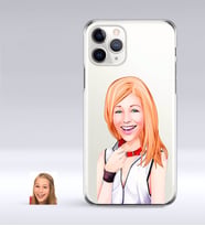 BK Gift Kişiye Özel Bayan Karikatürlü iPhone 11 Pro İnce Şeffaf Silikon Telefon Kapağı-35 (Beyaz)