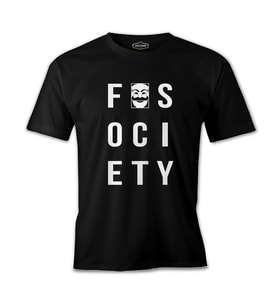 Mr. Robot - Fsociety Logo Siyah Erkek Tshirt
