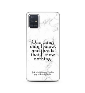 Samsung A51 Beyaz Mermer Söz Tasarımlı Telefon Kılıfı