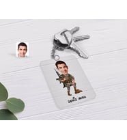 BK Gift Kişiye Özel Uzman Çavuş Karikatürlü Şeffaf Pleksi Anahtarlık-1 (Beyaz)