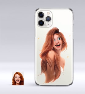 BK Gift Kişiye Özel Kadın Animasyon Karikatürlü iPhone 11 Pro İnce Şeffaf Silikon Telefon Kapağı-9 (Beyaz)