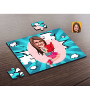 BK Gift Kişiye Özel Kız Çocuk Karikatürlü Ahşap Puzzle-5