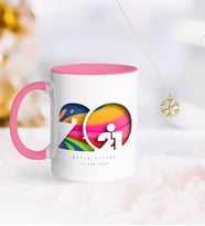 BK Gift Kişiye Özel 2024 Mutlu Yıllar Pembe Kupa ve Kar Tanesi Kolye-11 (Model 1)
