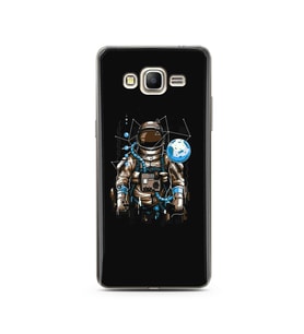Uzay Astronot Tasarım Süper Şeffaf Silikon Telefon Kılıfı Samsung Grand Prime