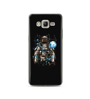 Uzay Astronot Tasarım Süper Şeffaf Silikon Telefon Kılıfı Samsung Grand Prime