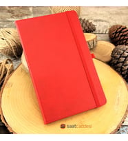 Termo Deri Kırmızı Defter + Metal Roller Kalem Hediyeli