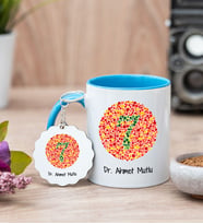 Göz Doktoru Mavi Kupa Bardak Ve Anahtarlık Set