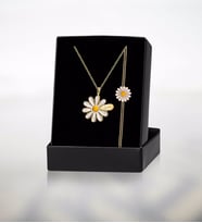 BK Gift Kişiye Özel İsimli Papatya Kolye ve Bileklik Set (Gold)