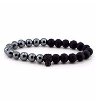 MAT ONİKS HEMATİT DOĞAL TAŞ BİLEKLİK B1804