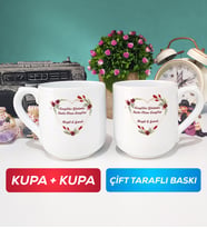 İkili Sevgiliye Sevgililer Günü Hediyesi 13 Kupa Bardak Oval