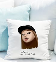 Emoji Kız Stiker Yastığı Kişiye Özel