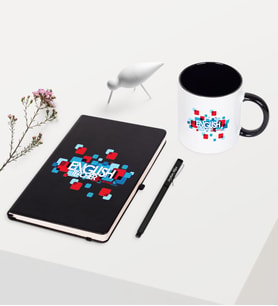 BK Gift Kişiye Özel İngilizce Öğretmeni Temalı Siyah Defter Kalem Kupa Seti - 3