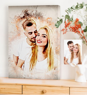 BK Gift Kişiye Özel Pastel Çizim Baskılı Kanvas Tablo 50x70cm 1
