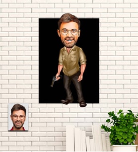 Kişiye Özel Hediye  Karikatürlü Uv Baskılı Ahşap Tablo