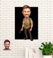 Kişiye Özel Hediye  Karikatürlü Uv Baskılı Ahşap Tablo