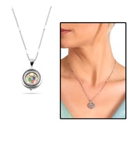 Multicolor Zirkon Taşlı Oval Tasarım At Nalı Detaylı 925 Ayar Gümüş Kadın Şans Kolyesi