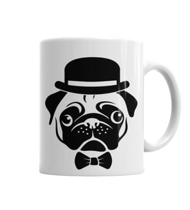 Pug Köpek Kupa Bardak Porselen