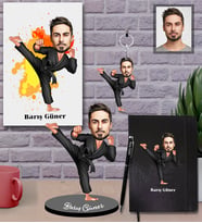Kişiye Özel Sporcu Karikatürlü 5 li Hediye Seti Bay-5