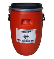 Patolojik Atık Bidonu 60 lt Kırmızı Ücretsiz Kargo