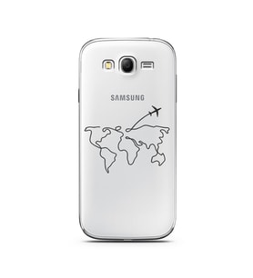 Çizgi Harita Tasarımlı Süper Şeffaf Silikon Telefon Kılıfı Samsung Grand Neo