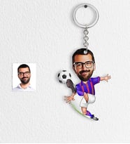 BK Gift Kişiye Özel Futbolcu Bordo Mavi Karikatür Anahtarlık  1