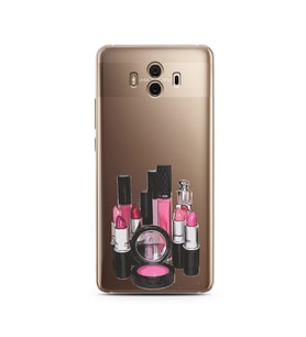 Makyaj Tasarımlı Süper Şeffaf Silikon Telefon Kılıfı Huawei Mate 10 Pro