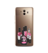 Makyaj Tasarımlı Süper Şeffaf Silikon Telefon Kılıfı Huawei Mate 10 Pro