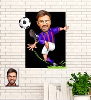Kişiye Özel Bordo Mavi Karikatür Ahşap Tablo