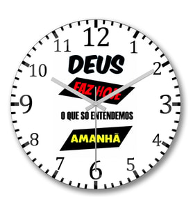 Frases Deus Duvar Saati Bombeli Gercek Cam
