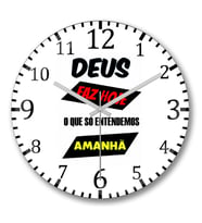 Frases Deus Duvar Saati Bombeli Gercek Cam