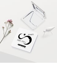 BK Gift Kişiye Özel Atatürk Temalı Deri Ayna - 5