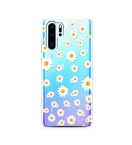 Papatya Tasarımlı Süper Şeffaf Silikon Telefon Kılıfı Huawei P30 Pro 