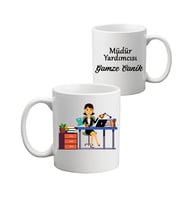 Bayan Müdür Yardımcısına Hediye İsimli Kupa Bardak
