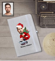 Kişiye Özel Yılbaşı Erkek Karikatürlü Gri Defter Model-2