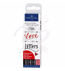 Faber Castell Pitt Artist Pen Kaligrafi Setleri 4lü Black Set