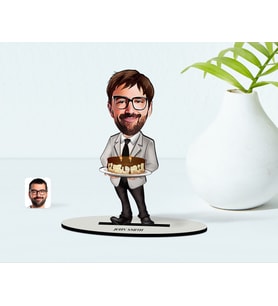 BK Gift Kişiye Özel Bay Doğum Günü Karikatür Ahşap Biblo  4