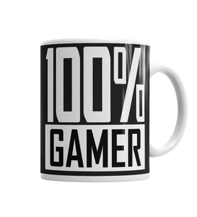 %100 Gamer  Oyun Atari Game Over Kupa Bardak Porselen