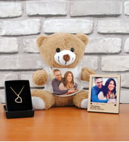 Kişiye Özel Pelüş Ayıcık  Magnet İnstagram Çerçevesi  Kalp kolye