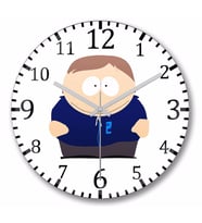 South Park Eric Cartman Duvar Saati Bombeli    Gercek Cam