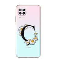 Papatya Harf Tasarım Süper Şeffaf Silikon Telefon Kılıfı Huawei P40 Lite Ç-Harfi