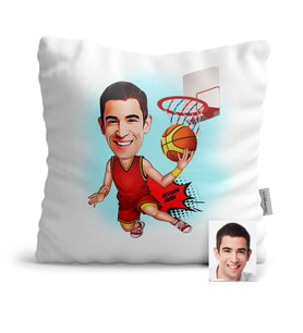 BK Gift Kişiye Özel Bay Basketbolcu Karikatür  Yastık  1