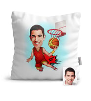 BK Gift Kişiye Özel Bay Basketbolcu Karikatür  Yastık  1