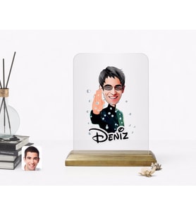 BK Gift Kişiye Özel Matrix Neo Karikatürlü Ahşap Standlı Çerçeve (Beyaz)