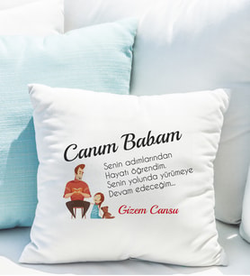 Kişiye Özel Canım Babam Yastığı (Baba-Kız)