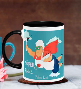 BK Gift Kişiye Özel Anneler Günü Temalı Siyah Kupa Bardak S10