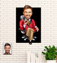 Kişiye Özel Patron  Karikatür Ahşap Tablo