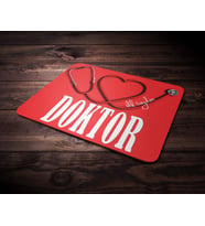 Kişiye Özel Doktor 4 Tasarımlı Mouse Pad (Kırmızı)