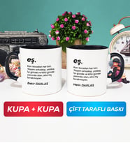 İkili Çiftlere Özel Eş Kupa Bardak Siyah