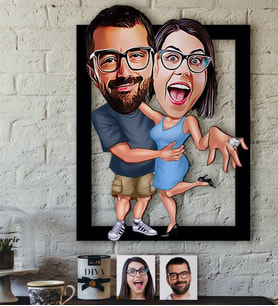 BK Gift Kişiye Özel Evlilik Teklifi Karikatürlü 3D Ahşap Tablo-3