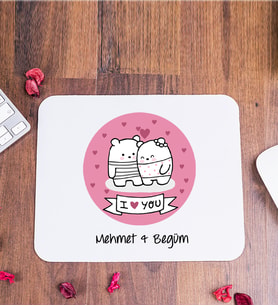 Aşık Çiftlere Özel İsme Özel Mouse Pad